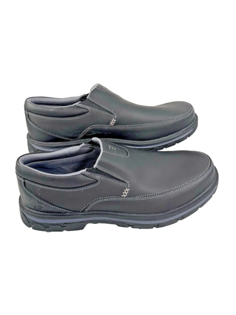 Skechers Men’s Segment The Search Memory Foam Leather Shoes 64261 Black Size 14